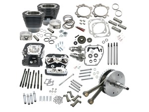 S&S 124ci Hot Set Up Kit with 91cc S&S Cylinder Heads – Black. Fits Twin Cam 88B Softail 2000-2006.  S&S 124ci Hot Set Up Kit with 91cc S&S Cylinder Heads – Black. Fits Twin Cam 88B Softail 2000-2006.