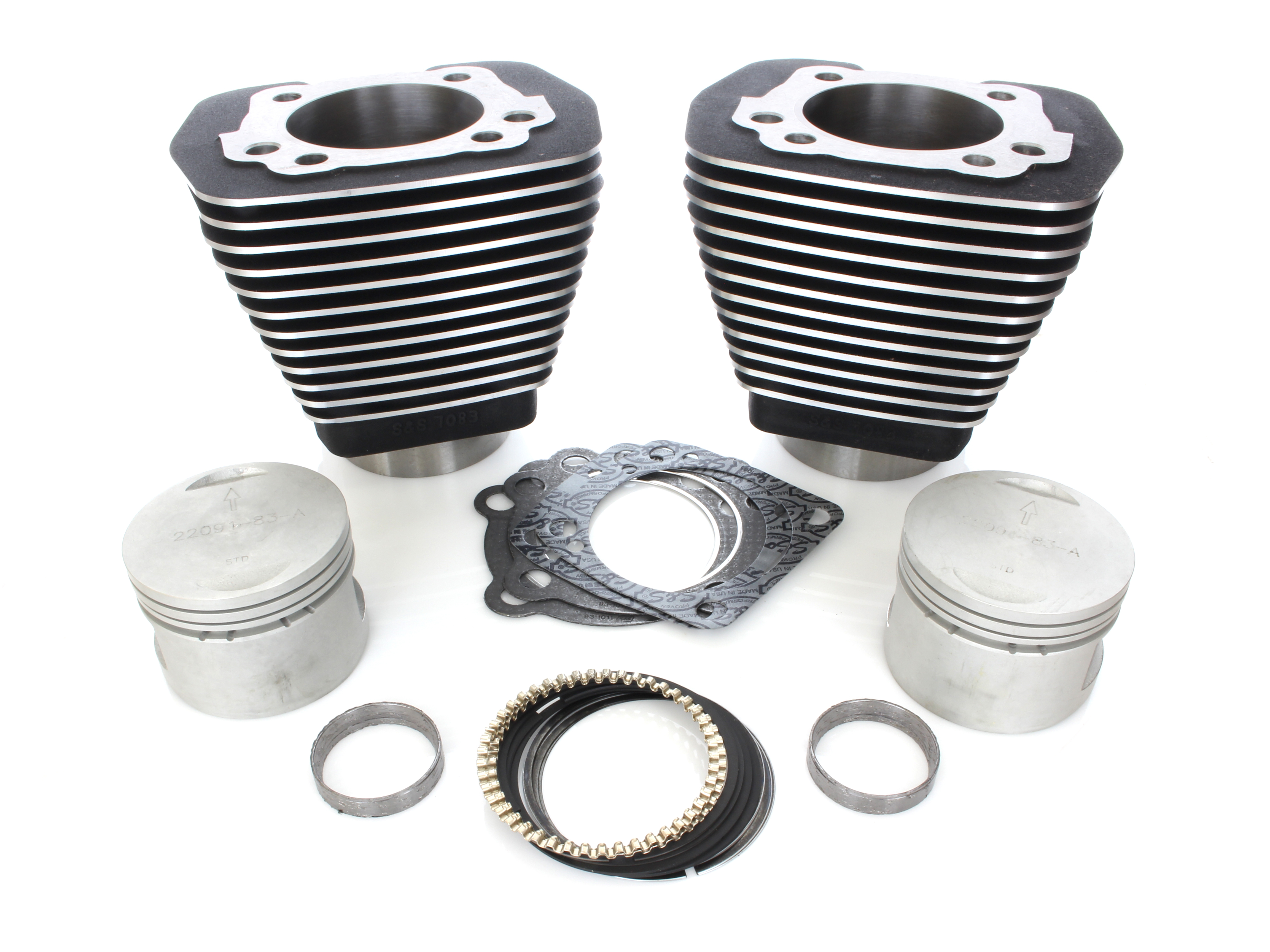 S&S OEM Replacement Cylinder Kit – Black. Fits Big Twin 1984-1999.