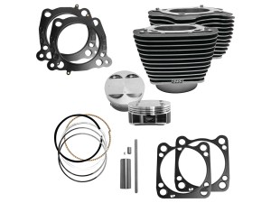 S&S 128ci Big Bore Kit with Highlighted Fins – Black. Fits Milwaukee-Eight 2017up 114ci Engine. S&S 128ci Big Bore Kit with Highlighted Fins – Black. Fits Milwaukee-Eight 2017up 114ci Engine.