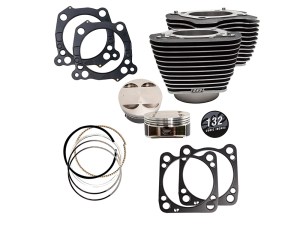 S&S 132ci Big Bore Kit with Highlighted Fins – Black. Fits Milwaukee-Eight 2017up 114ci or 117ci Engine. S&S 132ci Big Bore Kit with Highlighted Fins – Black. Fits Milwaukee-Eight 2017up 114ci or 117ci Engine.