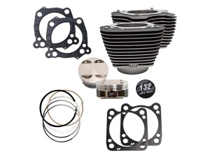 S&S 132ci Big Bore Kit with Highlighted Fins – Black Granite. Fits CVO Milwaukee-Eight 2017up with 117ci Engine. S&S 132ci Big Bore Kit with Highlighted Fins – Black Granite. Fits CVO Milwaukee-Eight 2017up with 117ci Engine.