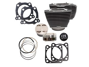 S&S 129ci Big Bore Kit with Highlighted Fins – Black. Fits Milwaukee-Eight 2017up with 107ci Engine. S&S 129ci Big Bore Kit with Highlighted Fins – Black. Fits Milwaukee-Eight 2017up with 107ci Engine.