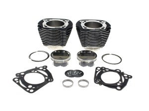 S&S 132ci Big Bore Kit with Highlighted Fins & High Compression – Black. Fits Milwaukee-Eight 2017up 114ci or 117ci Engine S&S 132ci Big Bore Kit with Highlighted Fins & High Compression – Black. Fits Milwaukee-Eight 2017up 114ci or 117ci Engine