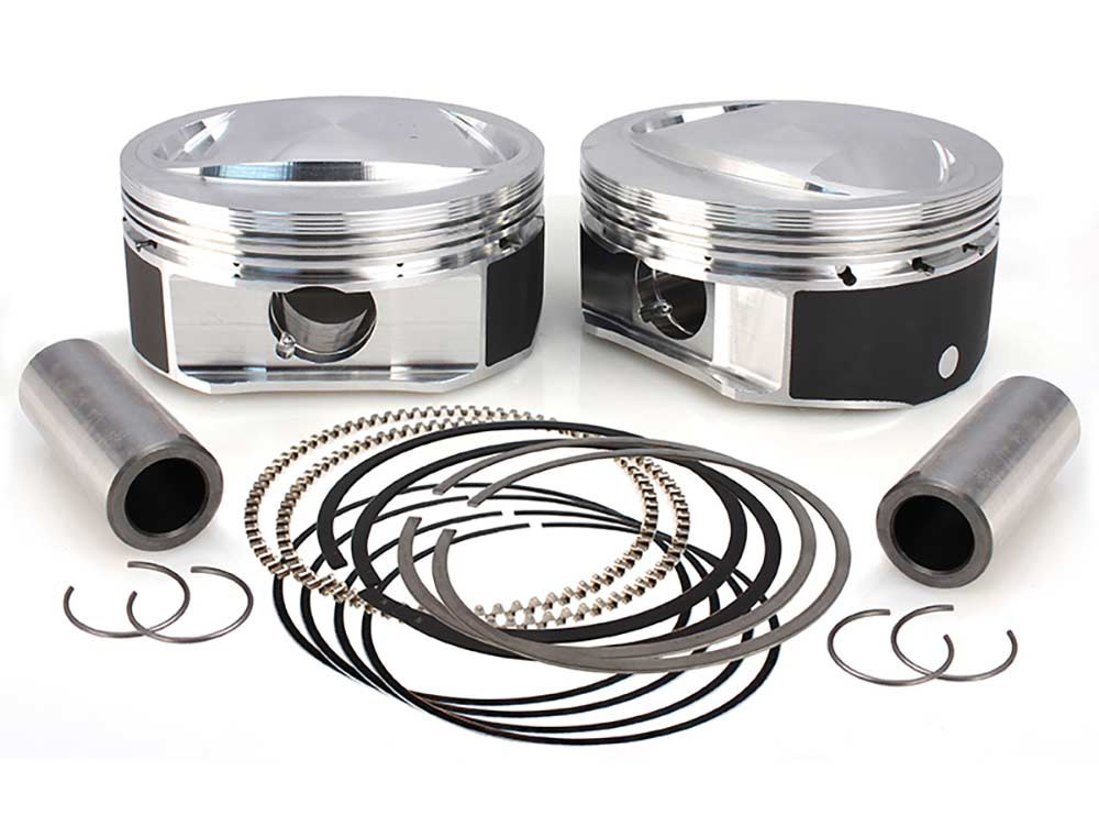 S&S +.010in. High Compression Pistons with 10.6:1 Compression Ratio. Fits CVO Twin Cam 2007-2017 with 110ci Engine & ‘S’ Models with 110ci Engines.