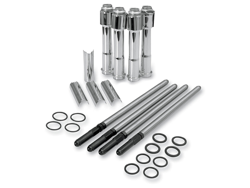 S&S Standard Adjustable Pushrods – Chrome. Fits Sportster 2004-2021