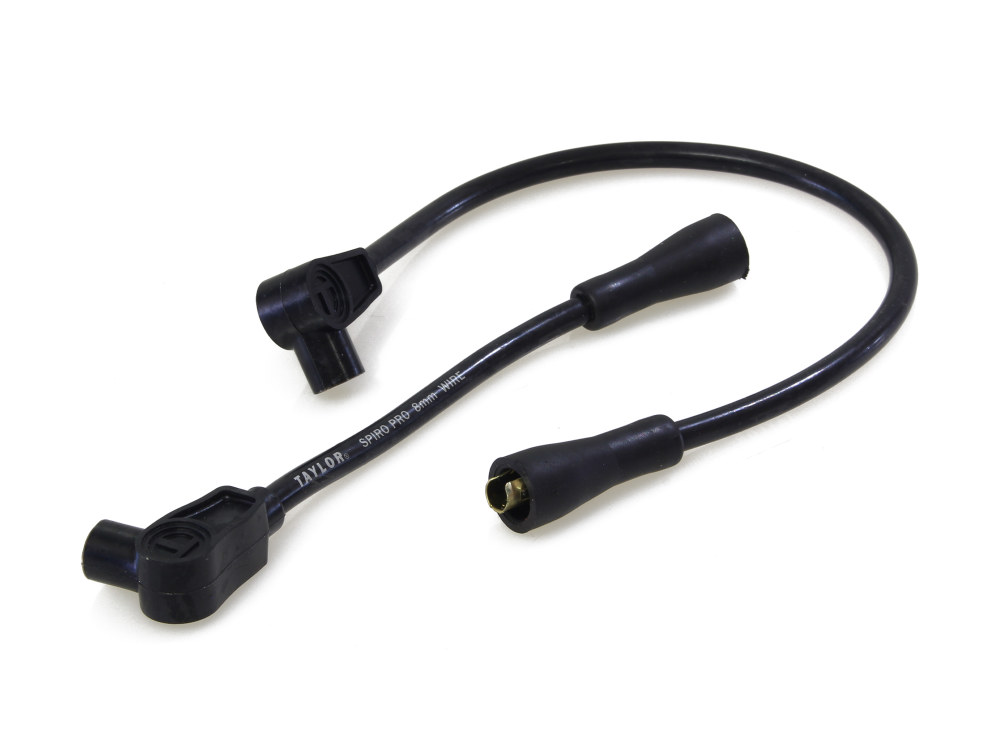 Taylor Cable Products 8mm Spark Plug Wire Set – Black. Fits Softail 1984-1999, Dyna 1991-1998, FL 1965-1979, FX 1965-1985 and Sportster 1965-1985.