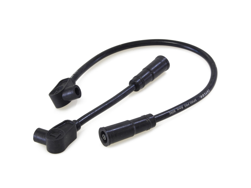 Taylor Cable Products 8mm Spark Plug Wire Set – Black. Fits Softail 2000-2017 and Dyna 1999-2017.