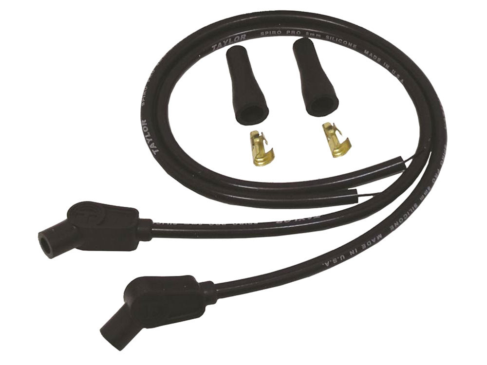 Taylor Cable Products 8mm 24in. Universal Spark Plug Wire Set – Black. Fits Evolution Style Engines.