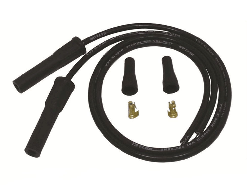 Taylor Cable Products 8mm 36in. Universal Spark Plug Wire Set – Black. Fits Evolution Style Engines.