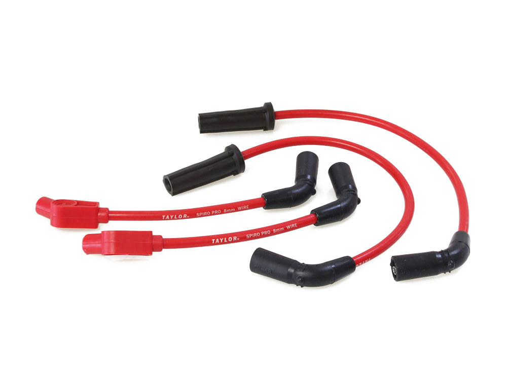 Taylor Cable Products 8mm Spark Plug Wire Set – Red. Fits Softail 2018up.