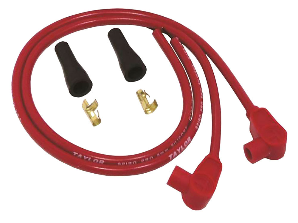 Taylor Cable Products 8mm 24in. Universal Spark Plug Wire Set – Red. Fits Evolution Style Engines.