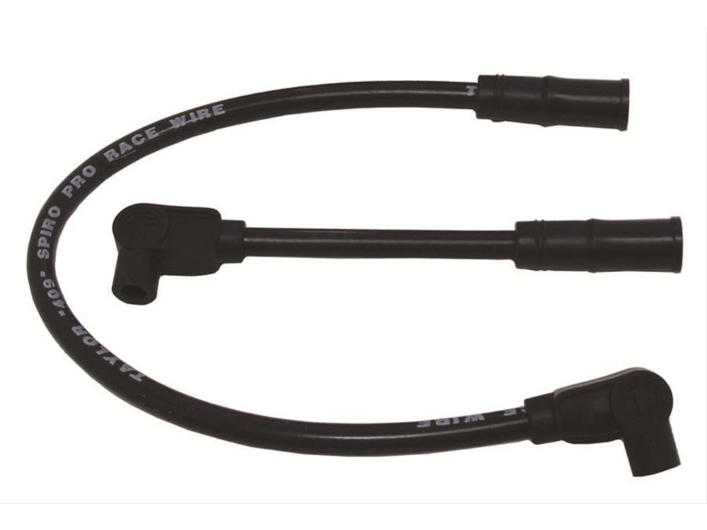 Taylor Cable Products 10.4mm Spark Plug Wire Set – Black. Fits Softail 2000-2017 and Dyna 1999-2017.
