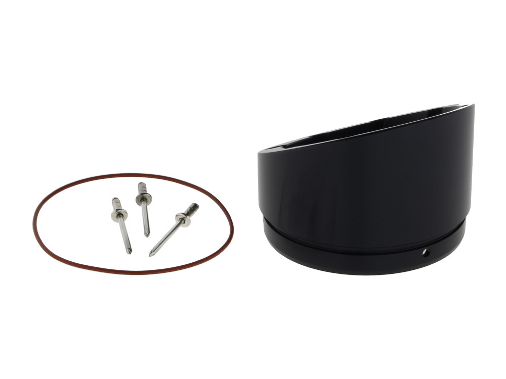 TWO BROTHERS RACING EXHAUST Black Turnout End Cap with Blind Rivets