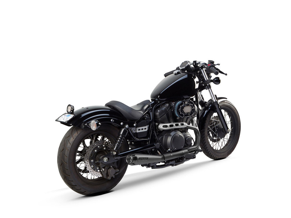 TWO BROTHERS RACING EXHAUST Comp-S 2-into-1 Exhaust – Black with Carbon Fiber End Cap. Fits Yamaha Bolt 2013up.