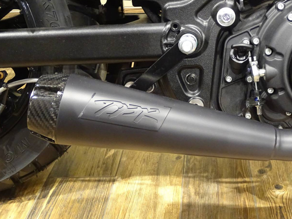 TWO BROTHERS RACING EXHAUST Comp-S 2-into-1 Exhaust – Black with Carbon Fiber End Cap. Fits Indian Scout 2015-2024 & also fits Victory Octane.