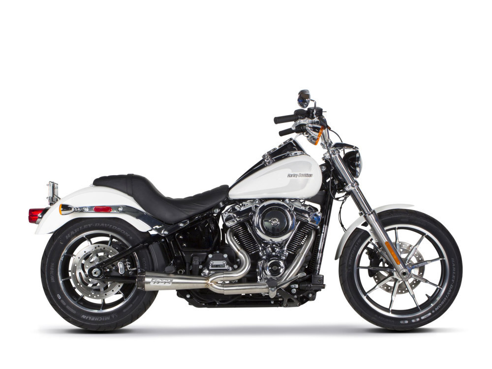 TWO BROTHERS RACING EXHAUST Comp-S 2-into-1 Exhaust – Stainless Steel with Carbon Fiber End Cap. Fits Softail 2018up with Non-240 Rear Tyre.