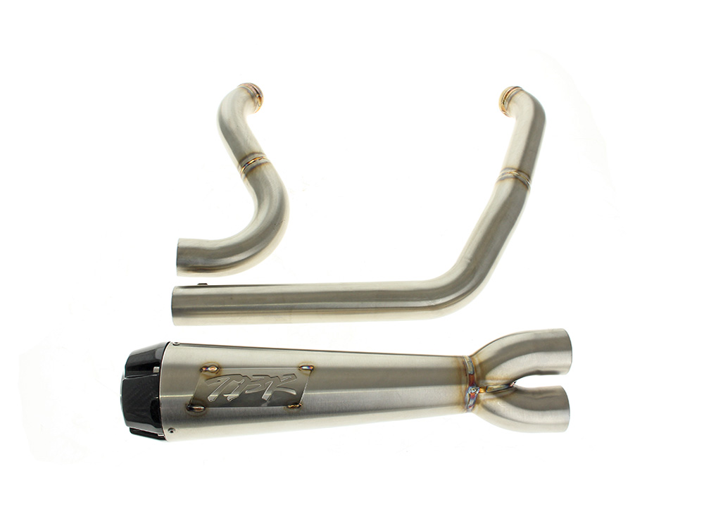 TWO BROTHERS RACING EXHAUST Comp-S 2-into-1 Exhaust – Stainless Steel with Carbon Fiber End Cap. Fits Softail 2025up with Non-240 Rear Tyre