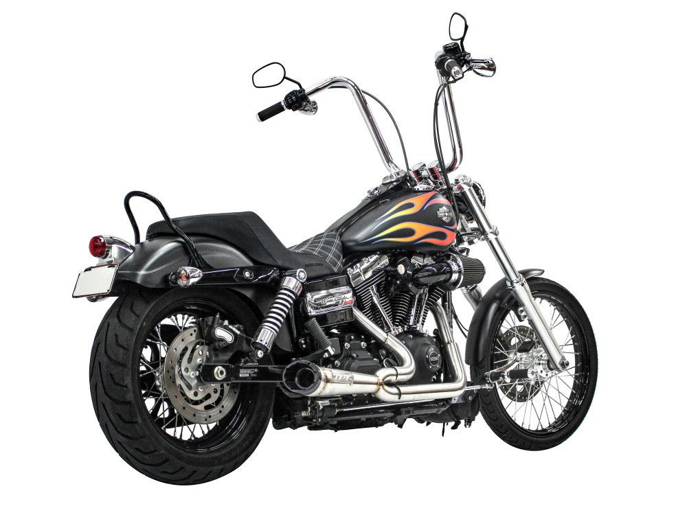 TWO BROTHERS RACING EXHAUST Shorty Turnout 2-into-1 Exhaust – Stainless Steel with Black End Cap. Fits Dyna 2006-2017.