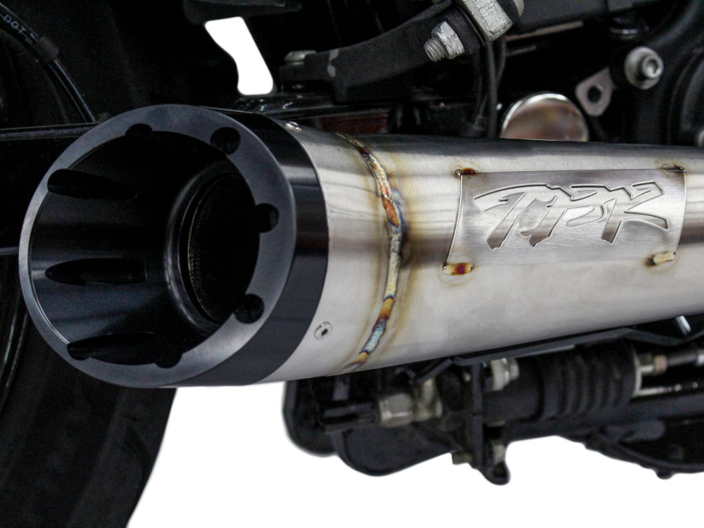 TWO BROTHERS RACING EXHAUST Shorty Turnout 2-into-1 Exhaust – Stainless Steel with Black End Cap. Fits Dyna 2006-2017.