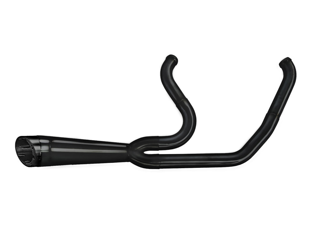 TWO BROTHERS RACING EXHAUST Shorty Turnout 2-into-1 Exhaust – Black with Black End Cap. Fits Breakout & Fat Boy 2018-2024
