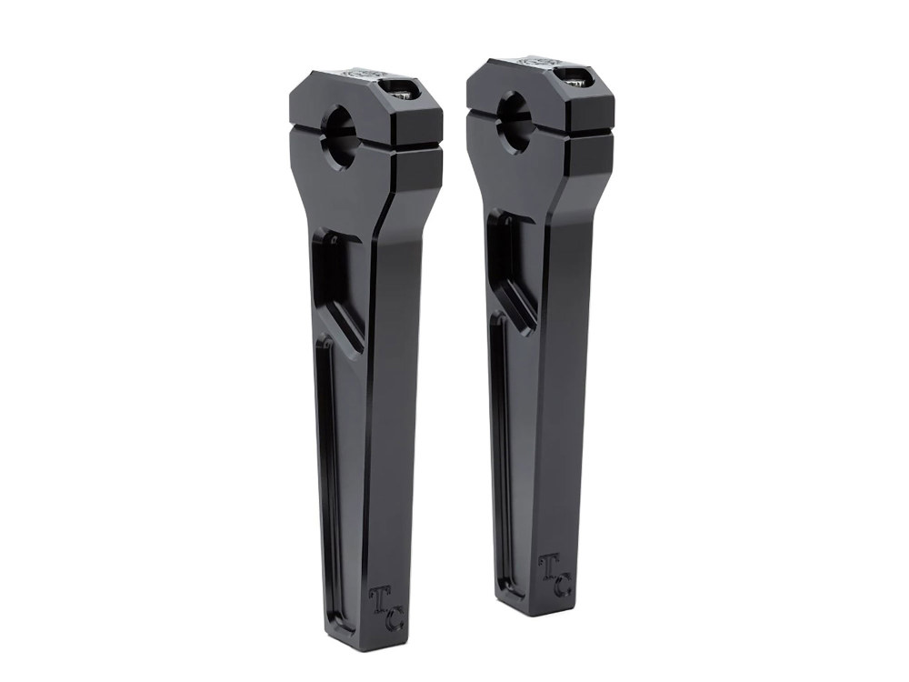 Todds Cycle 8in. Straight Two Piece Riser Kit – Black. Fits 1-1/8in. Handlebar.