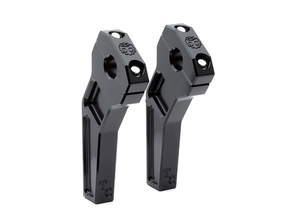 Todds Cycle 6in. Pullback Two Piece Riser Kit – Black. Fits 1-1/8in. Handlebar.