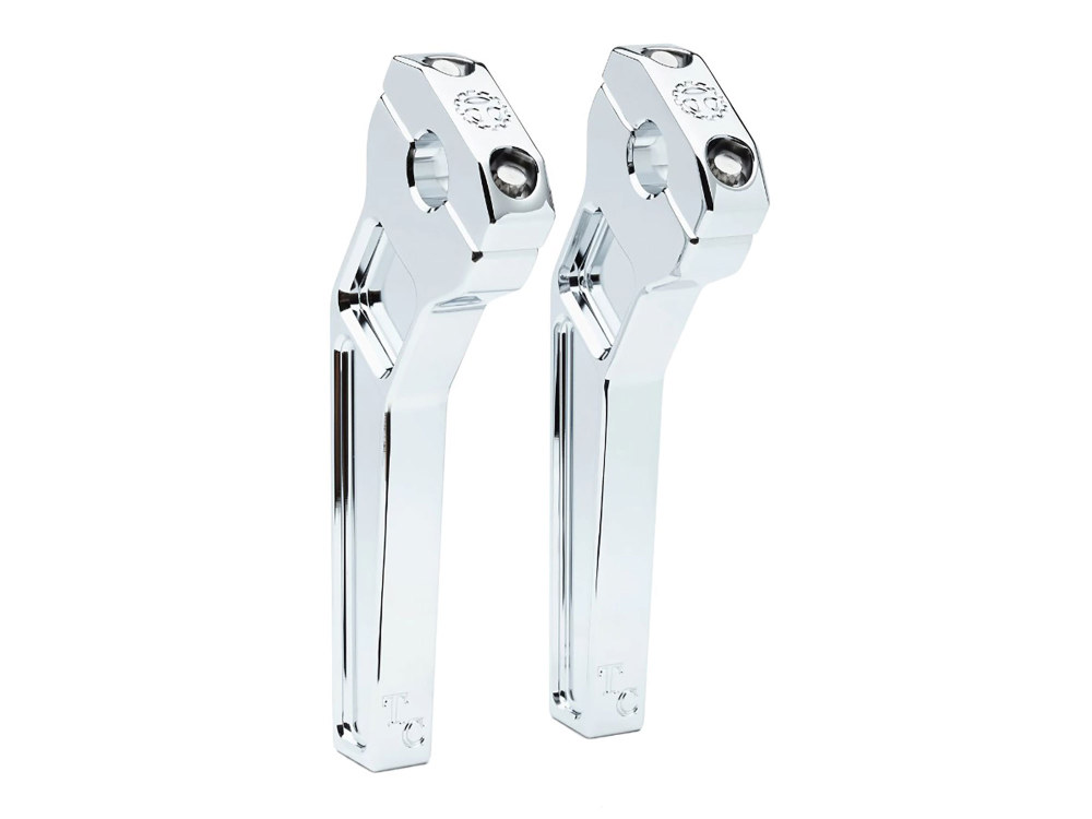 Todds Cycle 8in. Pullback Two Piece Riser Kit – Chrome. Fits 1-1/8in. Handlebar.