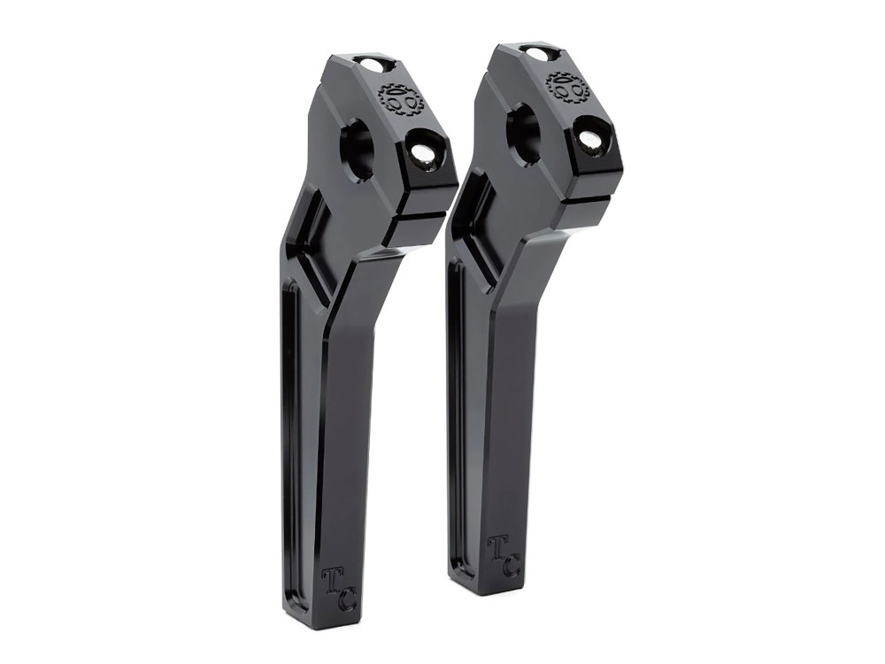 Todds Cycle 8in. Pullback Two Piece Riser Kit – Black. Fits 1-1/8in. Handlebar.
