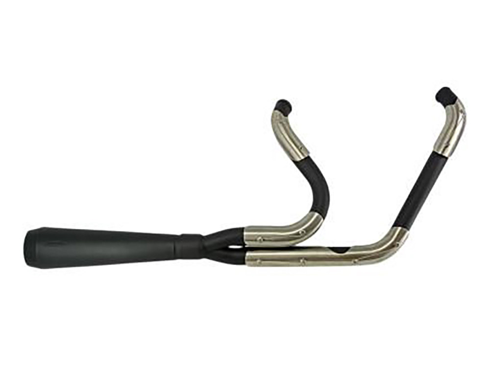 Trask Performance Assault 2-into-1 Exhaust – Black. Fits Softail 2007-2017