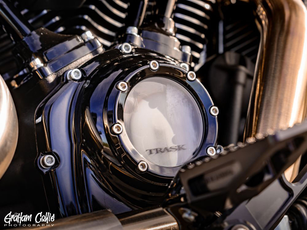 Trask Performance Assault Clear Cam Cover – Gloss Black. Fits Most Touring 2017-2024 & Softail 2018-2024
