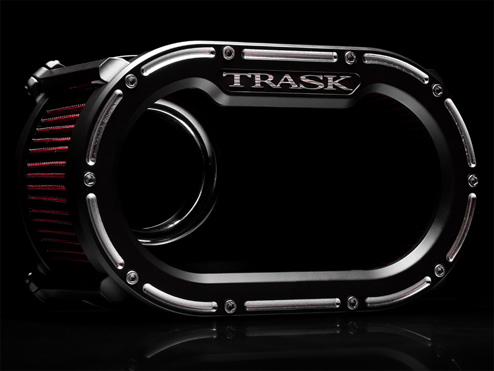 Trask Performance Big Papi Air Cleaner Kit – Reverse Cut Black. Fits CVO Touring 2023up, Street Glide & Road Glide 2024up, Touring 2025up & Softail 2025up