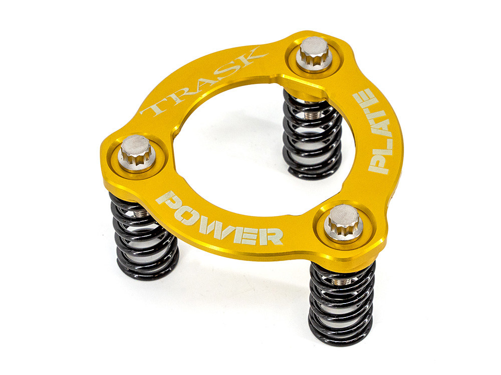 Trask Performance High Pressure Clutch Spring Power Plate Kit – Gold. Fits CVO Big Twin 2013up, ‘S’ Models 2016up, Softail 2018up & Touring 2017up.
