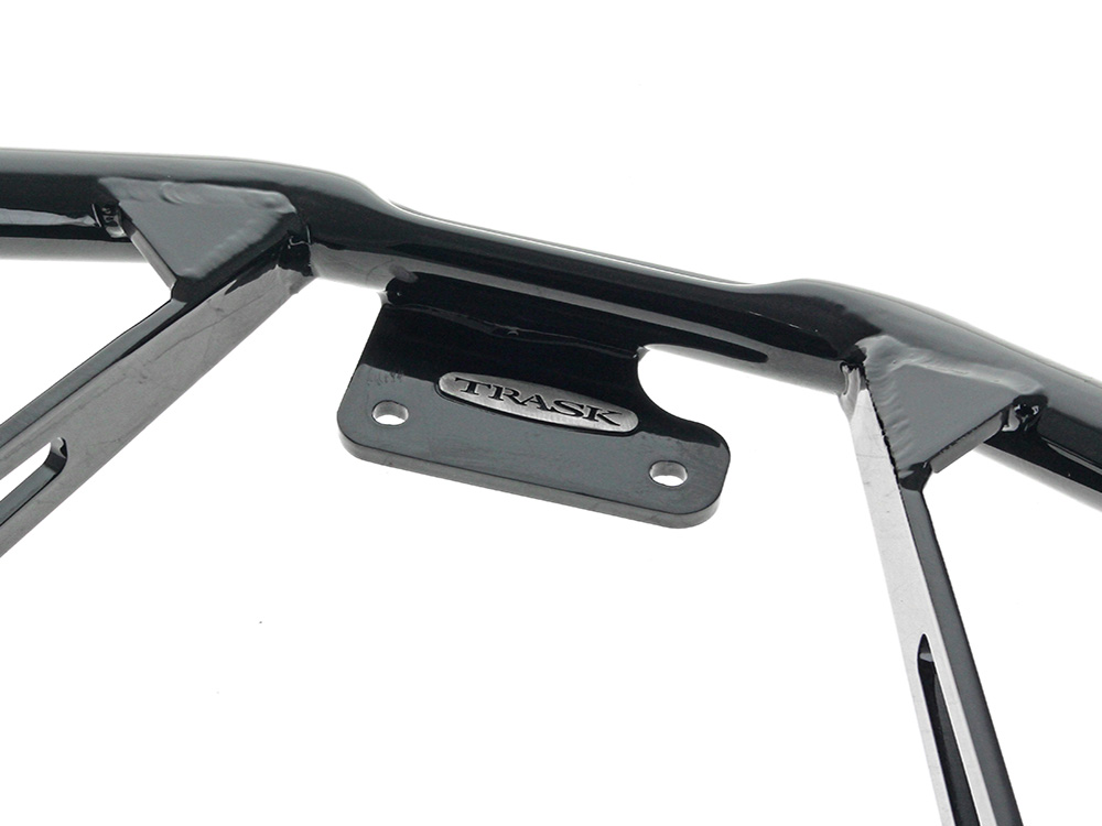 Trask Performance Assault Front Crashbar – Gloss Black. Fits Touring 2018-2023.