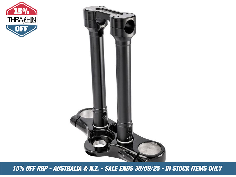 Thrashin Supply 10in. Hole Shot Risers – Black. Fits 1in. Handlebar