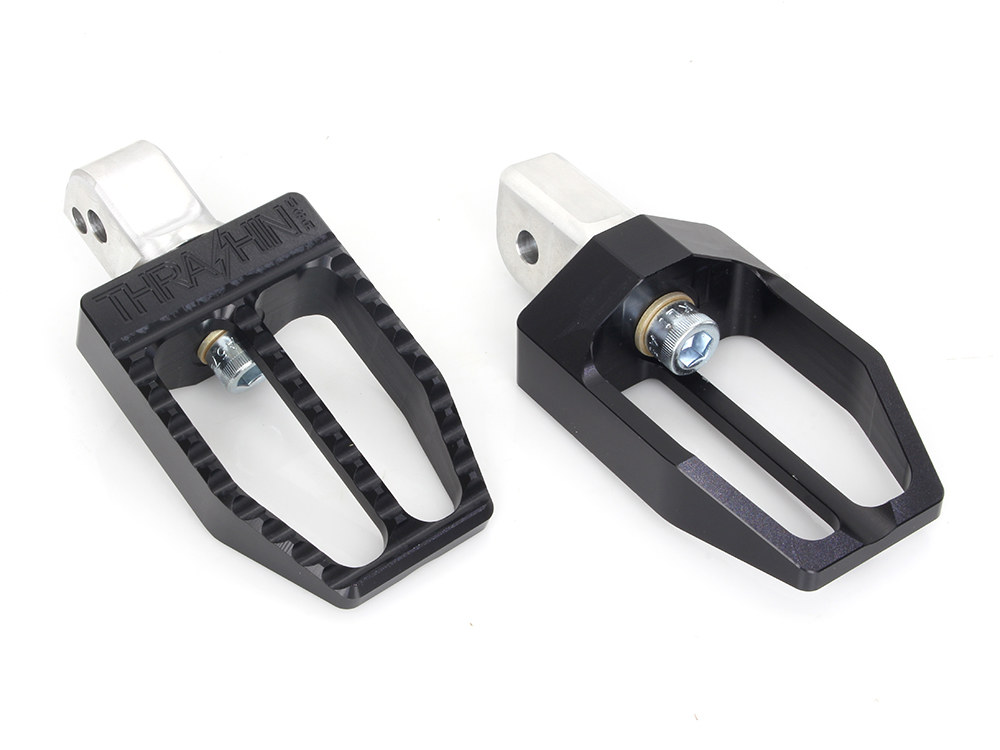 Thrashin Supply Militant Footpegs – Black. Fits Softail 2018up Rear Passenger