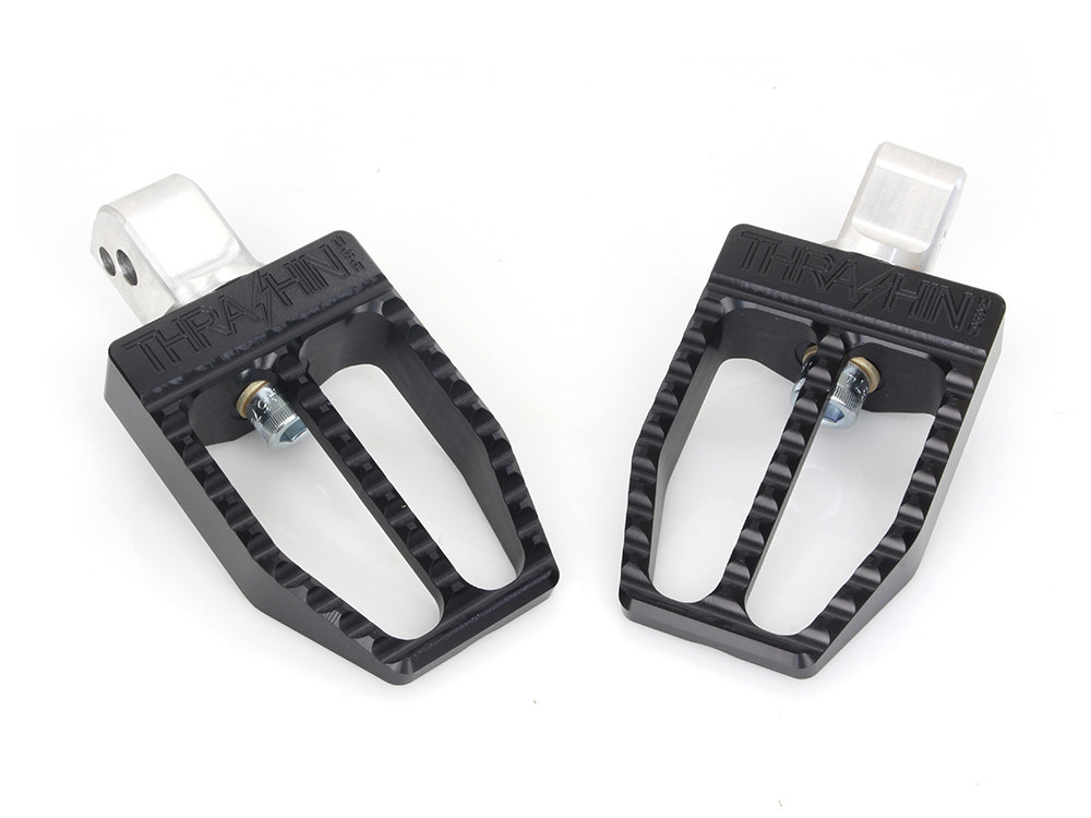 Thrashin Supply Militant Footpegs – Black. Fits Softail 2018up Rear Passenger