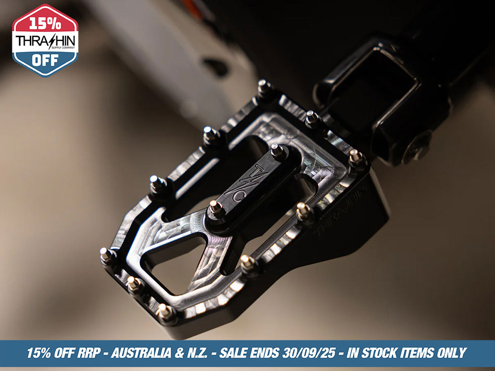 Thrashin Supply Aggressor Footpegs – Black. Fits Softail 2018up Rear Passenger
