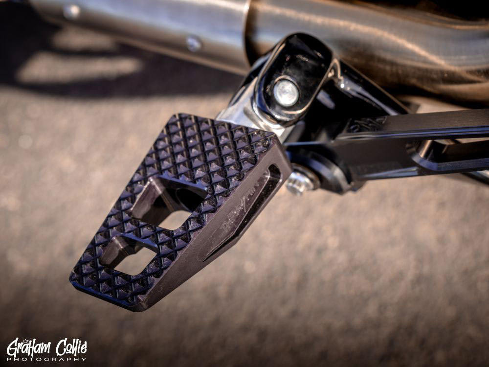 Thrashin Supply P-54 Footpegs – Black. Fits Softail 2018up Front Rider