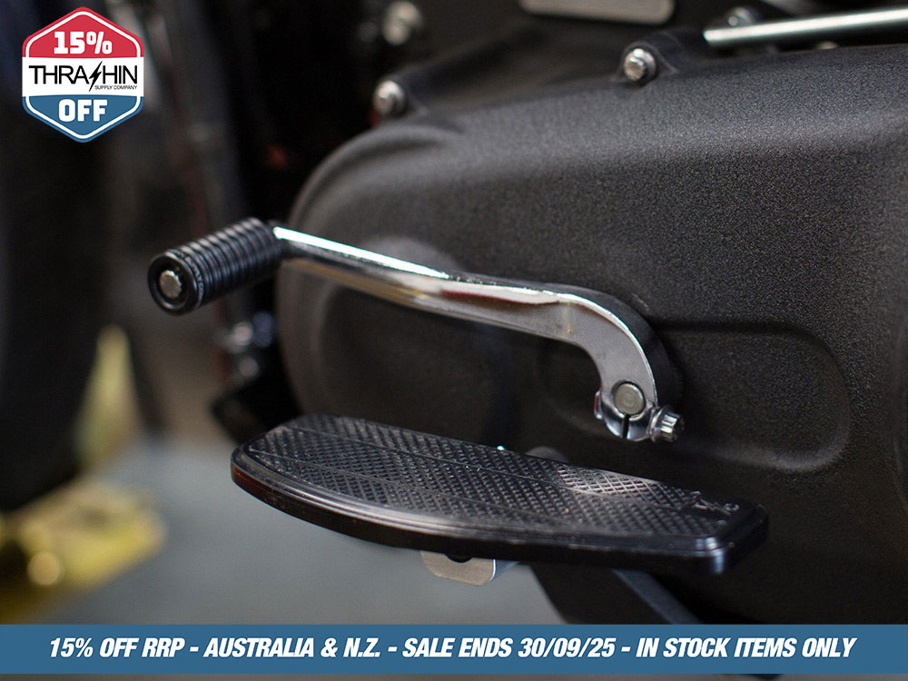 Thrashin Supply Mini Rider Floorboards – Black. Fits Softail 2018up Front Rider