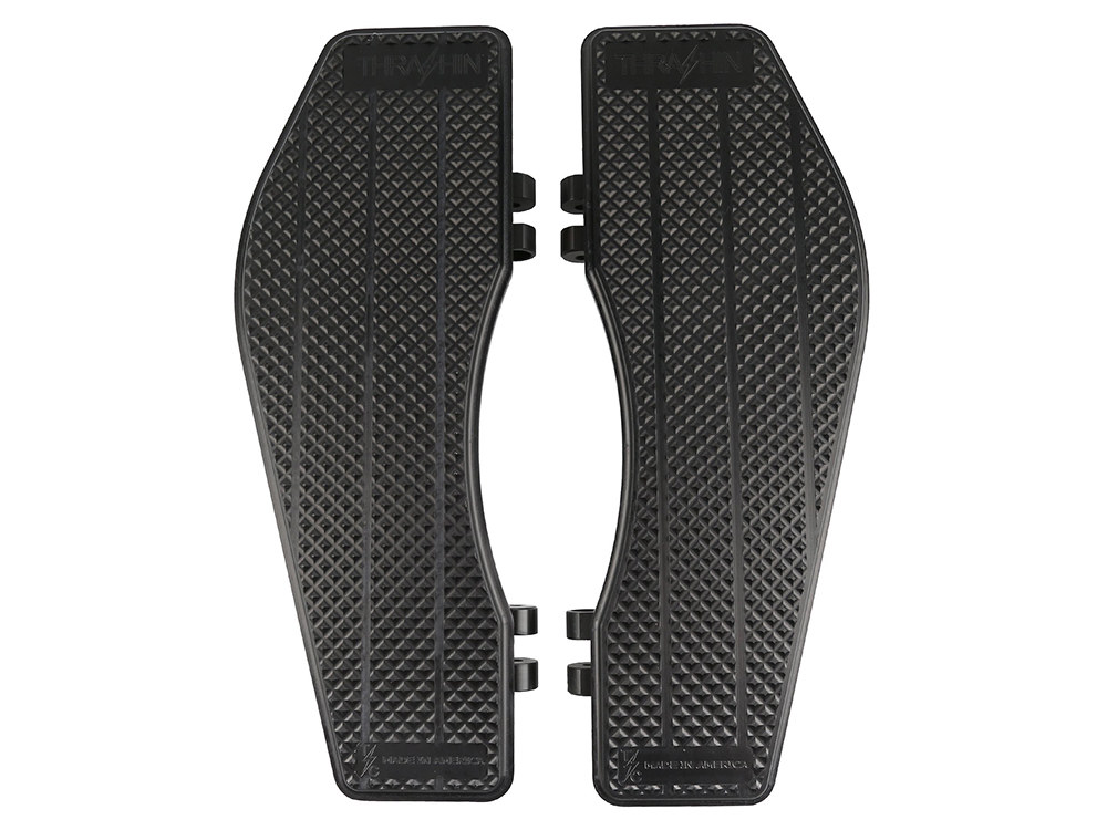 Thrashin Supply Bagger Rider Floorboards – Black. Fits Touring 1980up, FL Softail 1986-2017 & Dyna Switchback 2012-2016