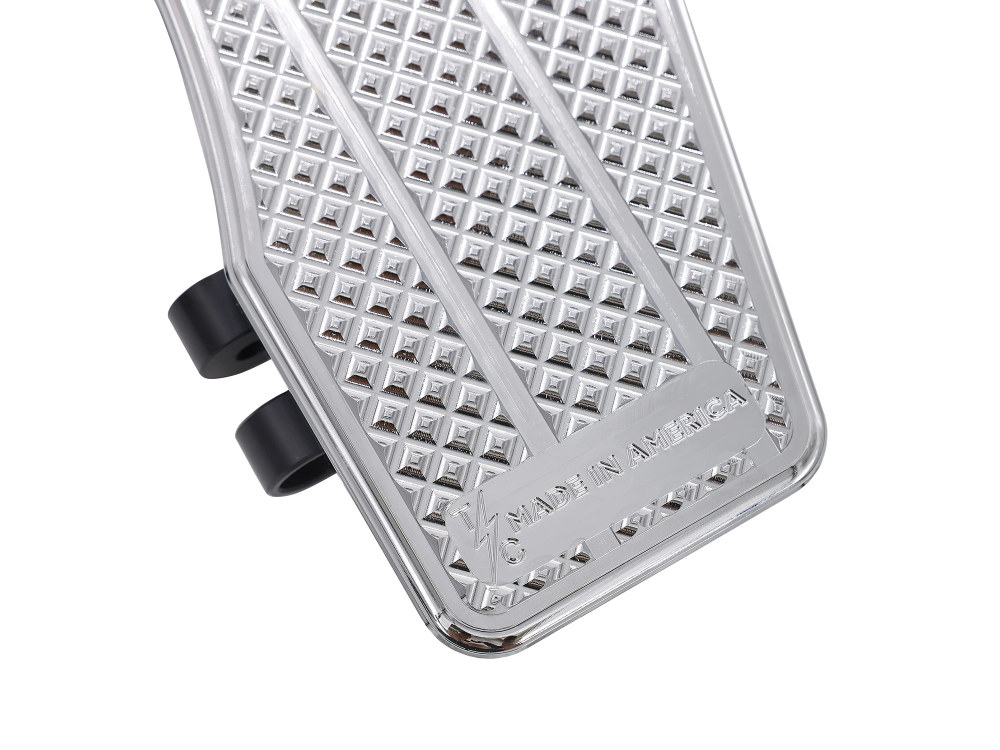 Thrashin Supply Bagger Rider Floorboards – Chrome. Fits Touring 1980up, FL Softail 1986-2017 & Dyna Switchback 2012-2016