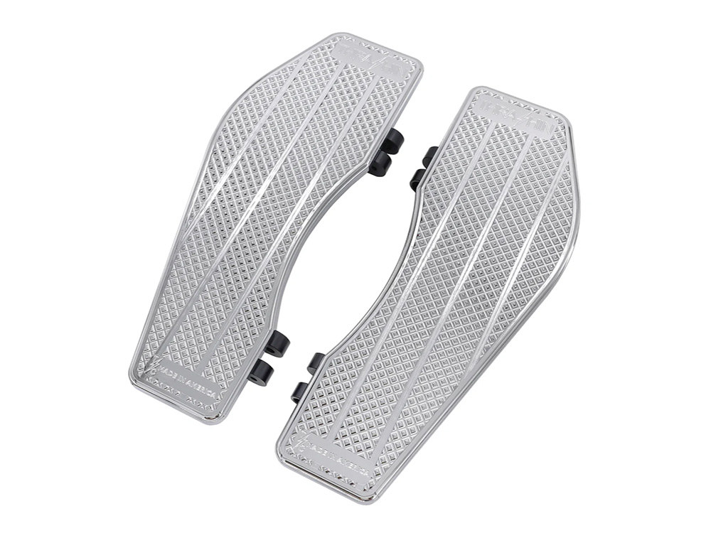 Thrashin Supply Bagger Rider Floorboards – Chrome. Fits Touring 1980up, FL Softail 1986-2017 & Dyna Switchback 2012-2016