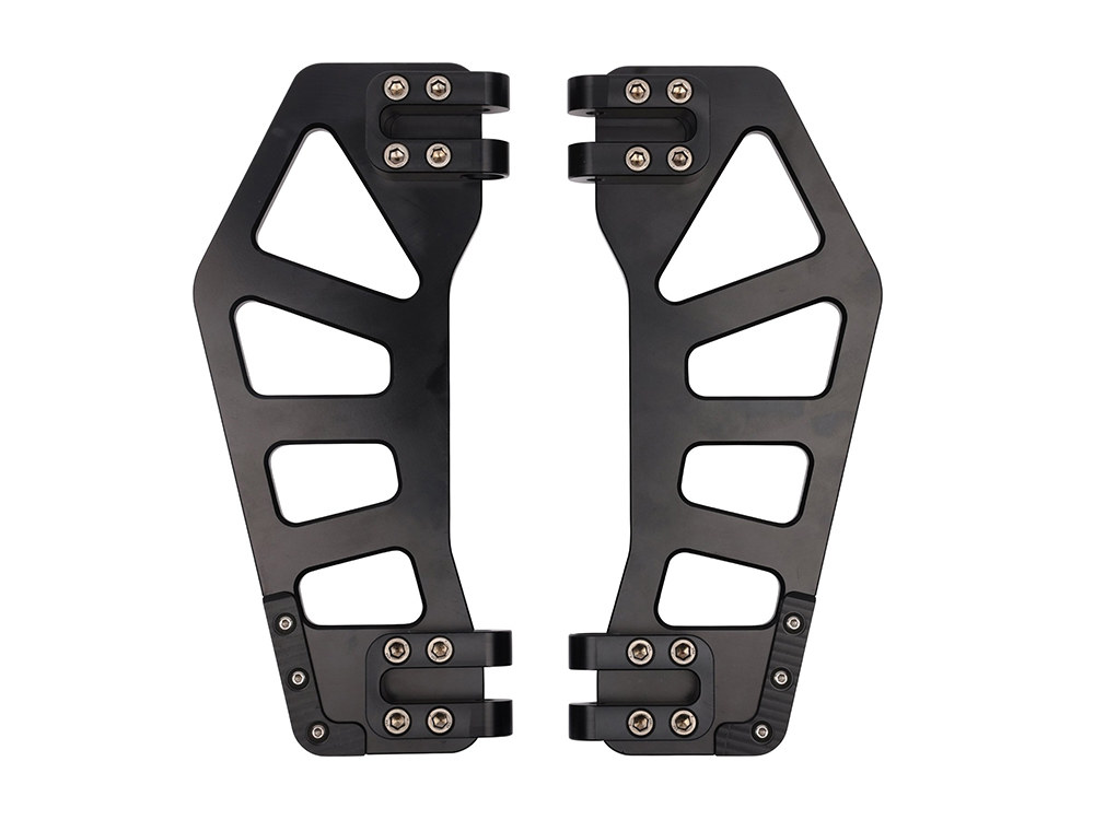 Thrashin Supply Black Apex Bagger Rider Floorboards. Fits Touring 1980up, FL Softail 1986-2017 & Dyna Switchback 2012-2016