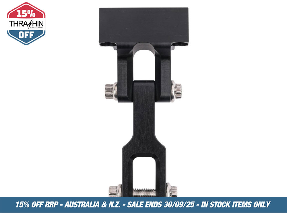 Thrashin Supply Thrashin OG Risers to Gauges Relocation Bracket – Black. Fits Thrashin’ Gauge housings.