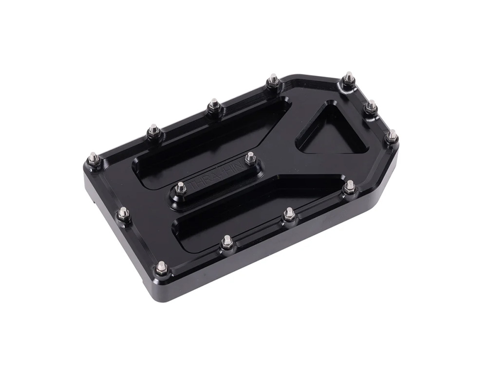 Thrashin Supply Aggressor Brake Pedal Pad – Black. Fits Touring 1980up, FL Softail 1986-2017 & Dyna Switchback 2012-2016