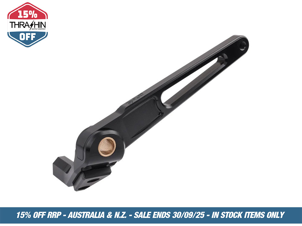 Thrashin Supply Brake Pedal Arm – Black. Fits Softail 2018up with Mid Controls.