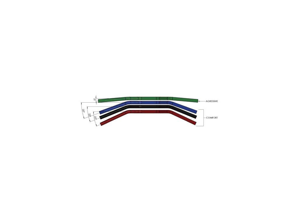 H/Bar; Aggressive Mid Bend, Blk, 4