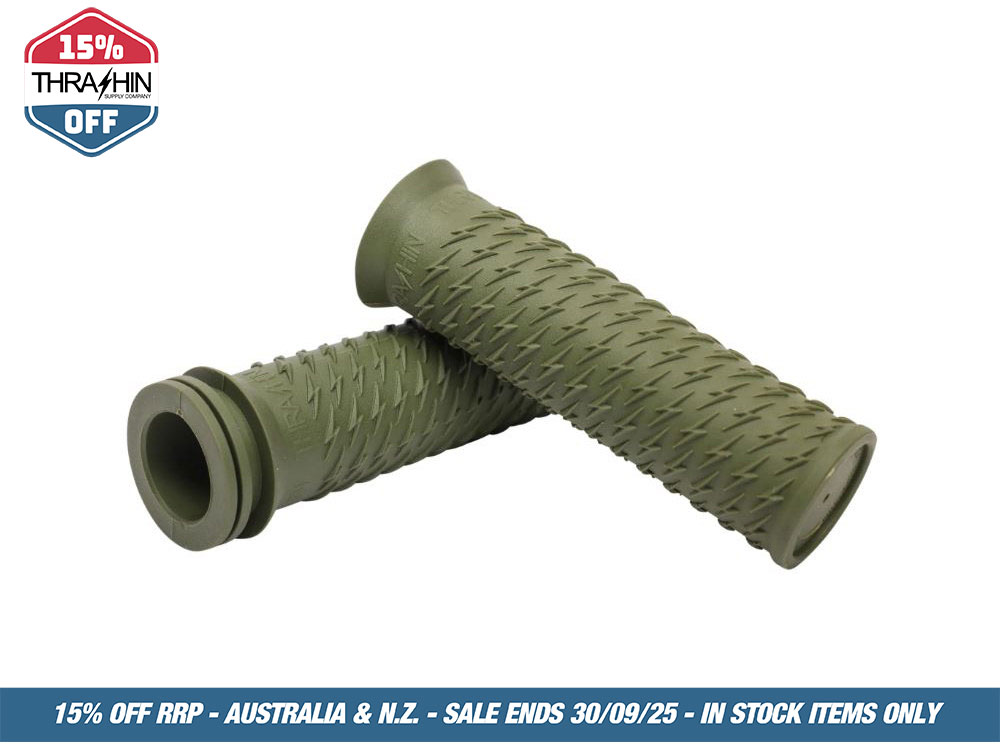 Thrashin Supply Bolt Grips – Green.
