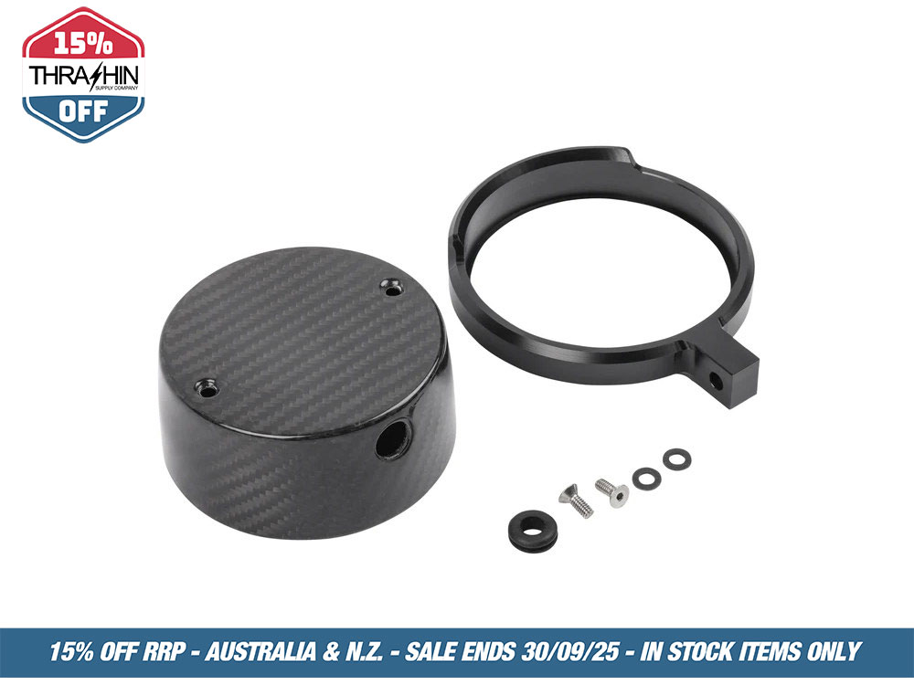 Thrashin Supply Gauge Housing Relocation Kit – Black. Fits Low Rider S 2022up, Low Rider ST 2025up & Street Bob 2025up