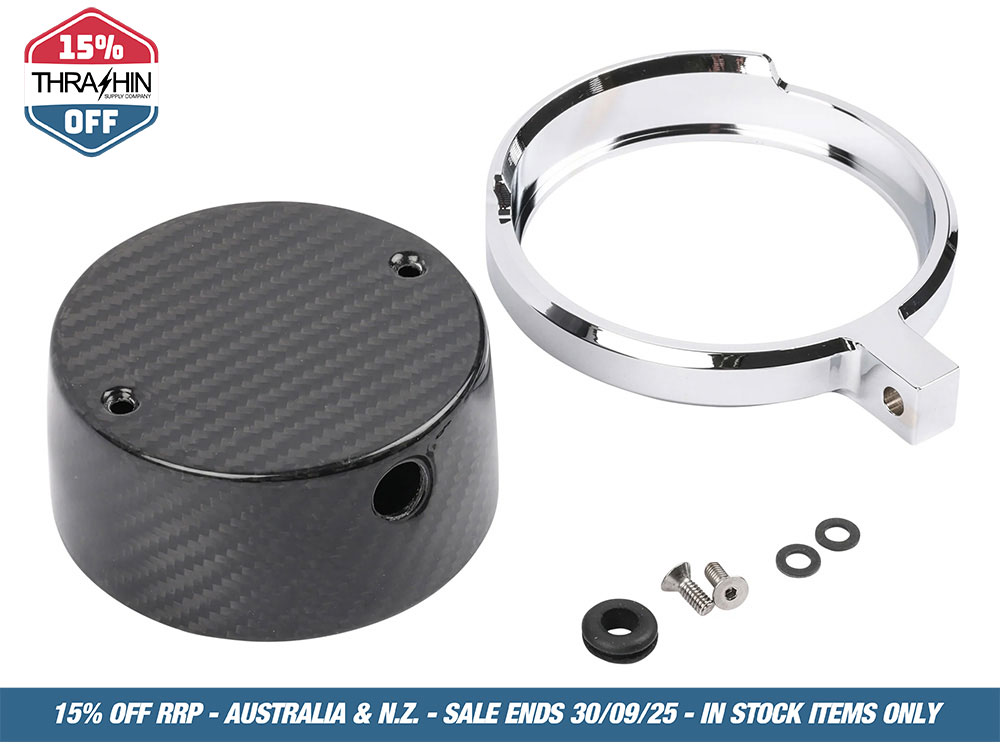 Thrashin Supply Gauge Housing Relocation Kit – Chrome. Fits Low Rider S 2022up, Low Rider ST 2025up & Street Bob 2025up